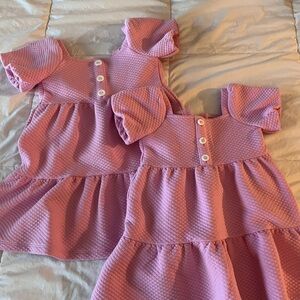 Janie and Jack Pink Quilted Buttons Dress